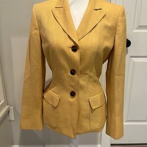 Vintage‎ Le Suit Essentials Women's Yellow Blazer Size 6 Tailored